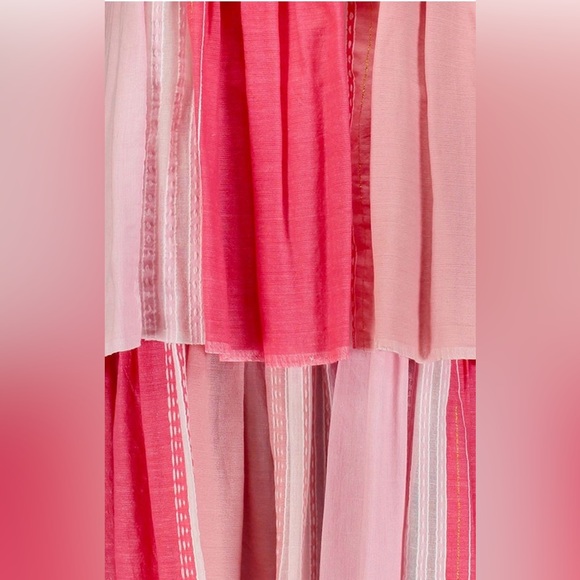 Lemlem Eshal Tiered Embroidered Cotton Gauze Maxi Dress Pink NWT XS or S Resort - Picture 4 of 15